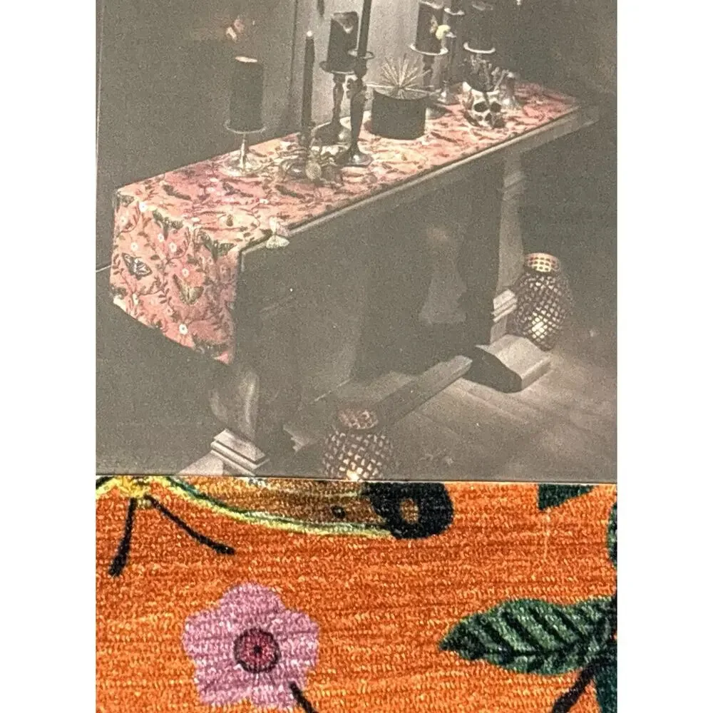 Christian Lacroix Butterfly Halloween Table Runners Bats Moth Set 2 Spider Ornge